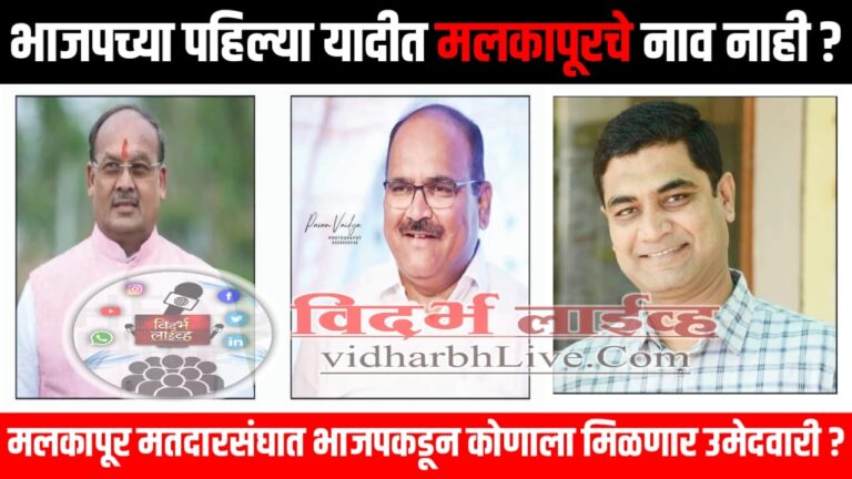 भाजपच्या पहिल्या यादीत मलकापूर चे नाव नाही ? मलकापूर मतदारसंघात भाजपकडून कोणाला मिळणार उमेदवारी ? मनीष लखानी यांच्या नावाची चर्चा