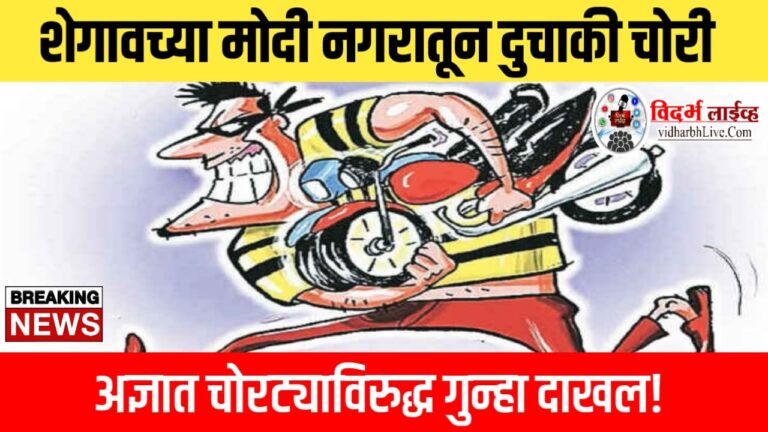 शेगावच्या मोदी नगरातून दुचाकी चोरी, अज्ञात चोरट्याविरुद्ध गुन्हा दाखल!