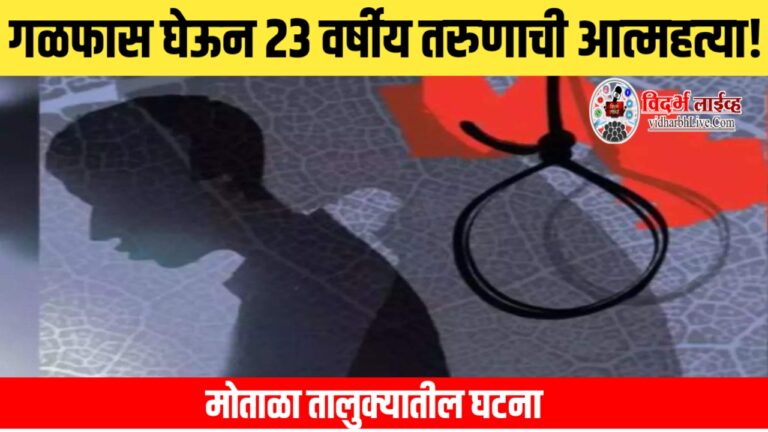 गळफास घेऊन 23 वर्षीय तरुणाची आत्महत्या! मोताळा तालुक्यातील घटना