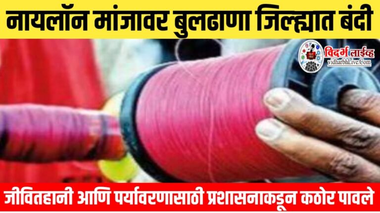 नायलॉन मांजावर बुलढाणा जिल्ह्यात बंदी; जीवितहानी आणि पर्यावरणासाठी प्रशासनाकडून कठोर पावले