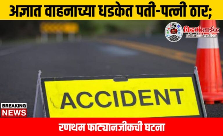 अज्ञात वाहनाच्या धडकेत पती-पत्नी ठार; रणथम फाट्यानजीकची घटना