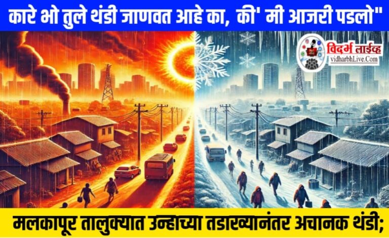 कारे भो तुले थंडी जाणवत आहे का, की’ मी आजरी पडलो” मलकापूर तालुक्यात उन्हाच्या तडाख्यानंतर अचानक थंडी