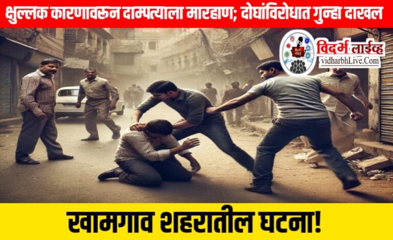 क्षुल्लक कारणावरून दाम्पत्याला मारहाण; दोघांविरोधात गुन्हा दाखल, खामगाव शहरातील घटना