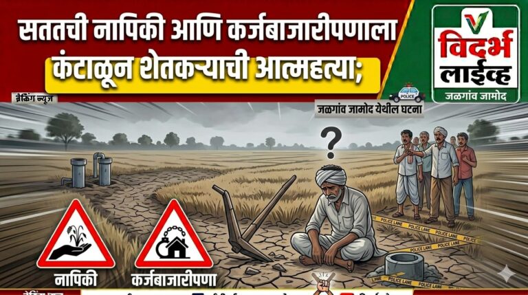 सततची नापिकी आणि कर्जबाजारीपणाला कंटाळून शेतकऱ्याची आत्महत्या; जळगांव जामोद येथील घटना