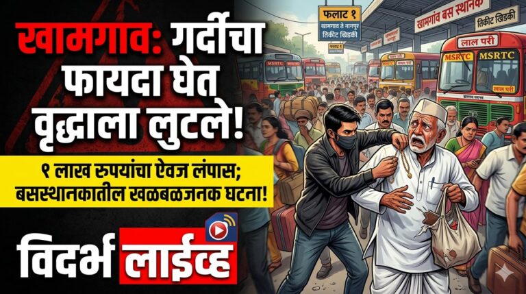 गर्दीचा फायदा घेत बसस्थानकात वृद्धाला लूटले; एक लाख रुपयांचा ऐवज लंपास; खामगाव येथील घटना