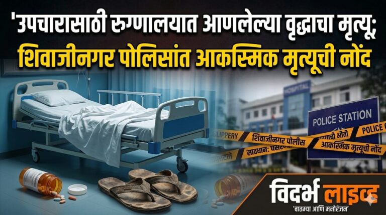उपचारासाठी रुग्णालयात आणलेल्या वृद्धाचा मृत्यू; शिवाजीनगर पोलिसांत आकस्मिक मृत्यूची नोंद