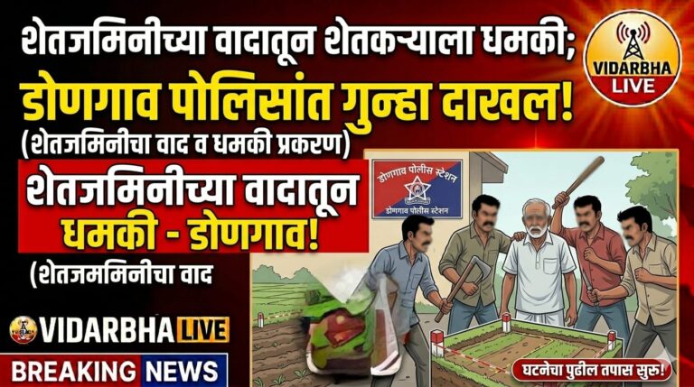 शेतजमिनीच्या वादातून शेतकऱ्याला धमकी; डोणगाव पोलिसांत चौघांविरुद्ध गुन्हा दाखल!