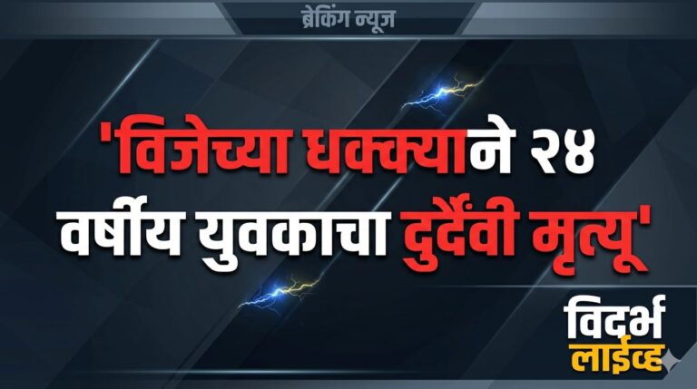 विजेच्या धक्क्याने २४ वर्षीय युवकाचा दुर्दैवी मृत्यू
