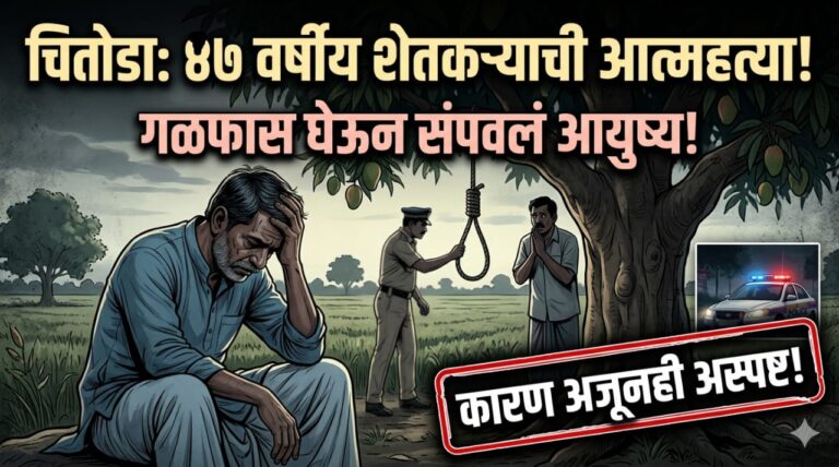 चितोडा येथे ४७ वर्षीय इसमाची गळफास घेऊन आत्महत्या; कारण अस्पष्ट