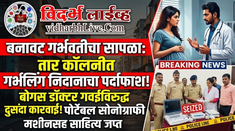बनावट गर्भवतीचा सापळा; तार कॉलनीत गर्भलिंग निदानाचा पर्दाफाश, वर्षभरात बोगस डॉक्टर गवईविरुद्ध दुसऱ्यांदा कारवाई; पोर्टेबल सोनोग्राफी मशीनसह साहित्य जप्त