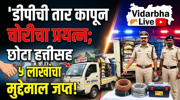 डीपीची तार कापून चोरीचा प्रयत्न; छोटा हत्तीसह ५ लाखांचा मुद्देमाल जप्त